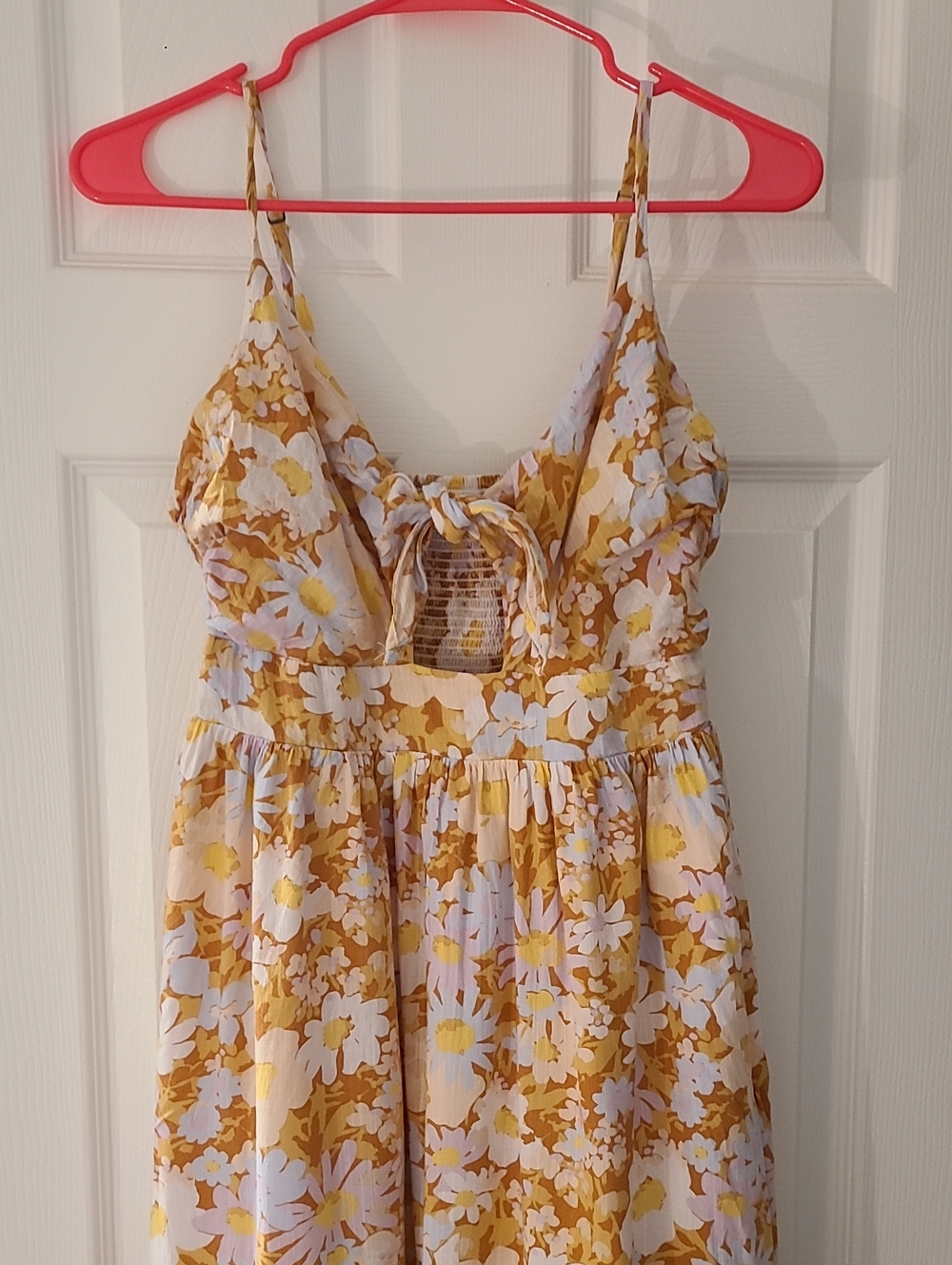 Yellow Floral Tie-Front Maxi-dress